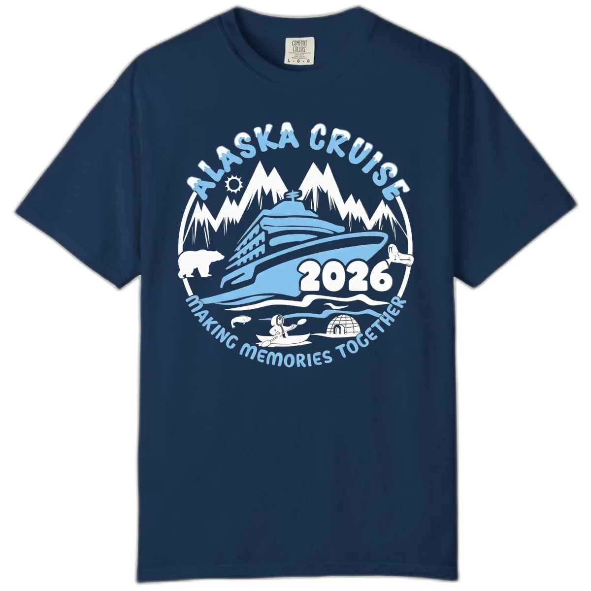Alaska Scenic Icons Making Memories Together Comfort Color in Navy