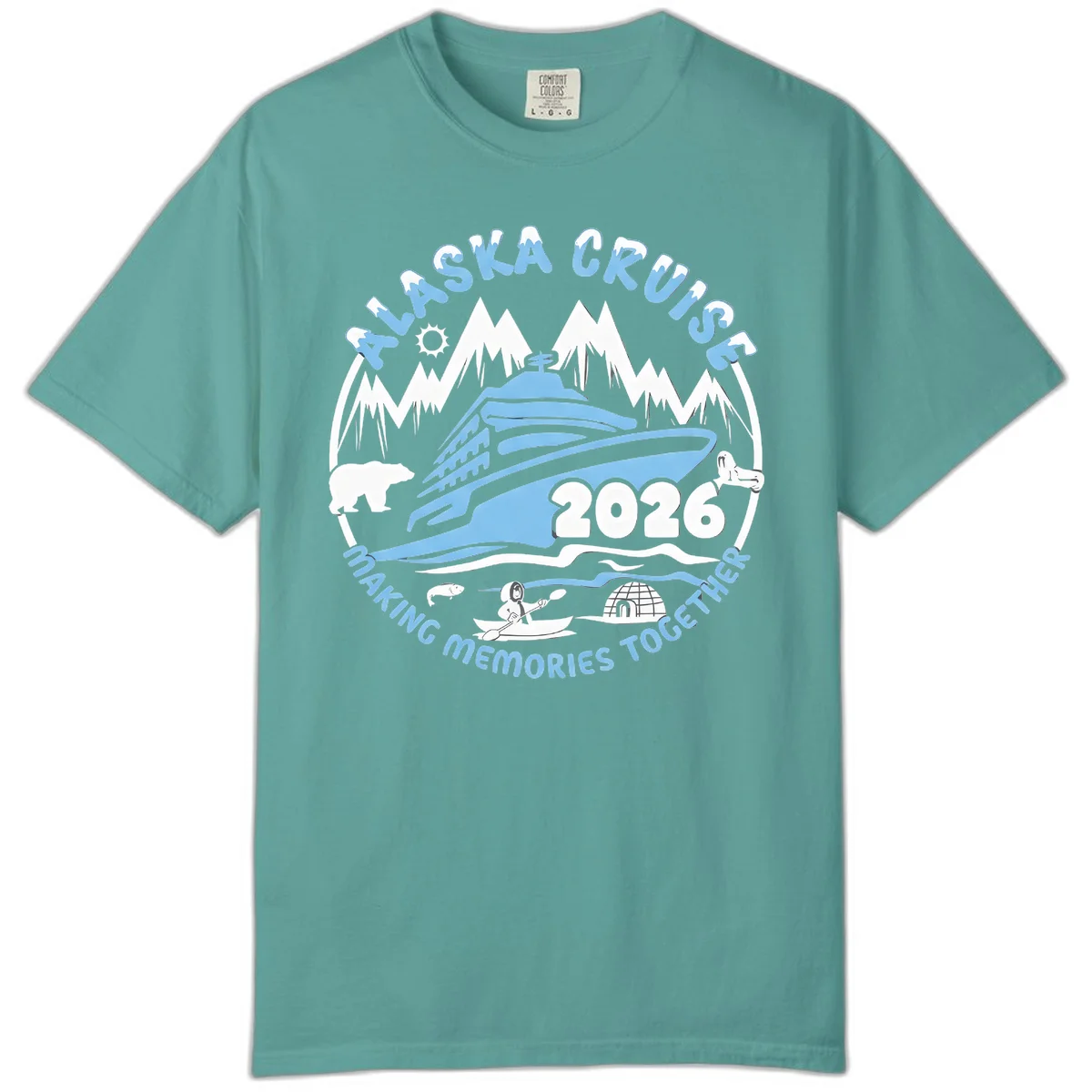 Alaska Scenic Icons Making Memories Together Comfort Color in Seafoam