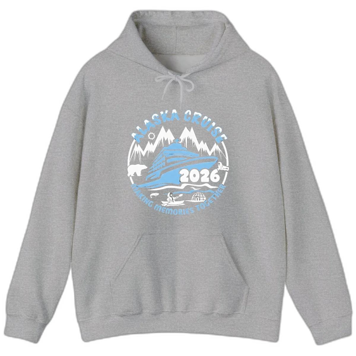 Alaska Scenic Icons Making Memories Together Hoodie in Sport Grey