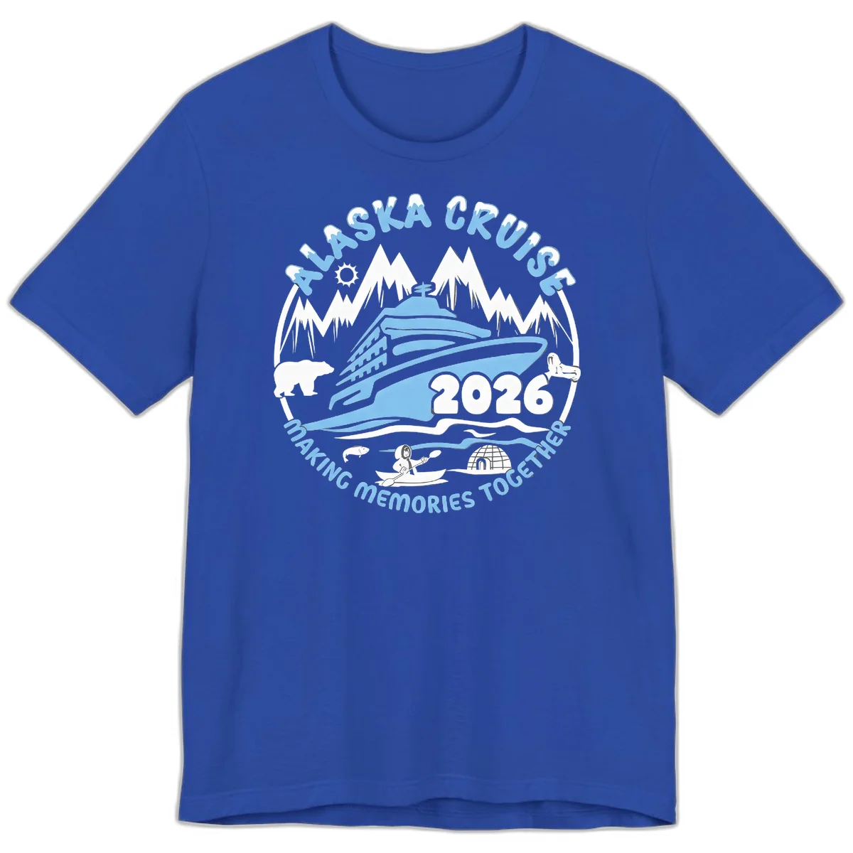 Alaska Scenic Icons Making Memories Together Premium T-Shirt in True Royal