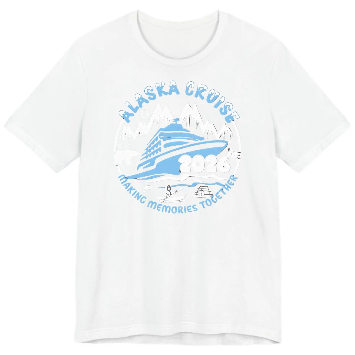Alaska Scenic Icons Making Memories Together Premium T-Shirt in White