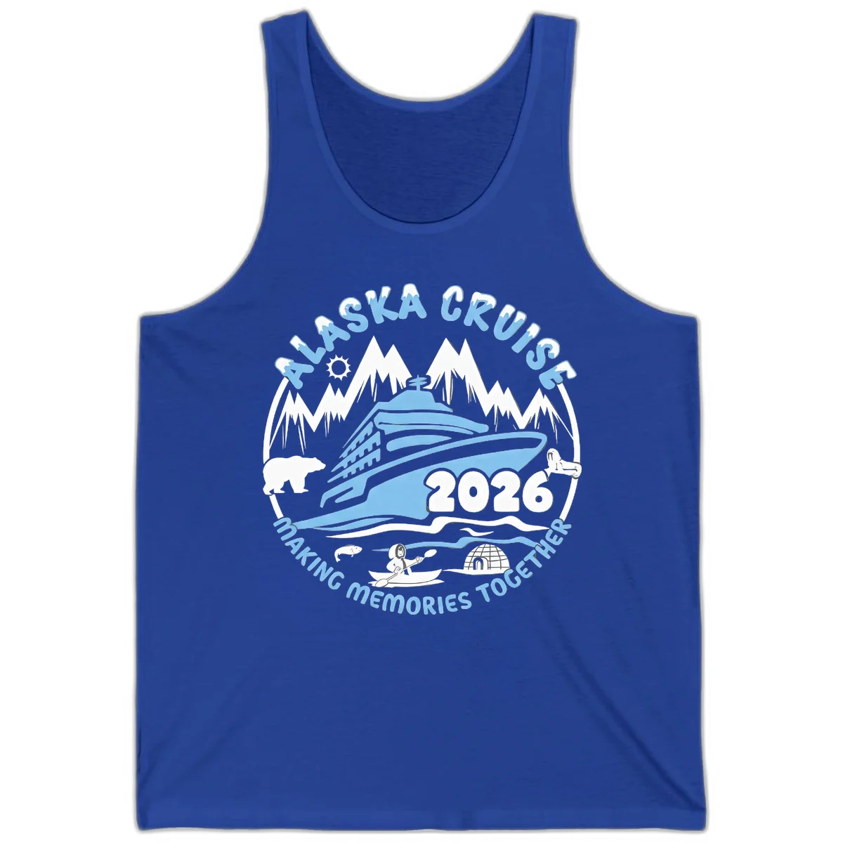 Alaska Scenic Icons Making Memories Together Tank in True Royal