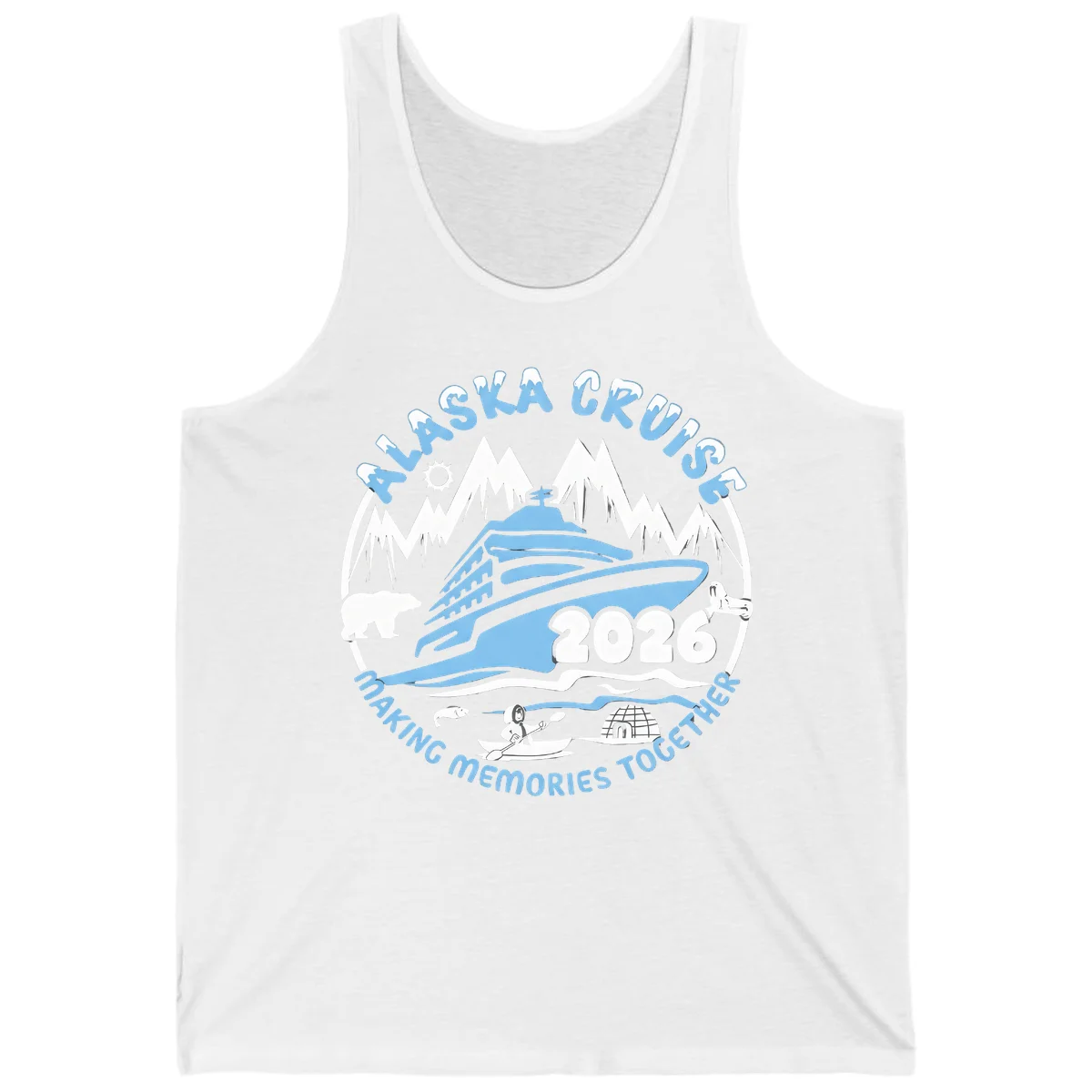 Alaska Scenic Icons Making Memories Together Tank in White