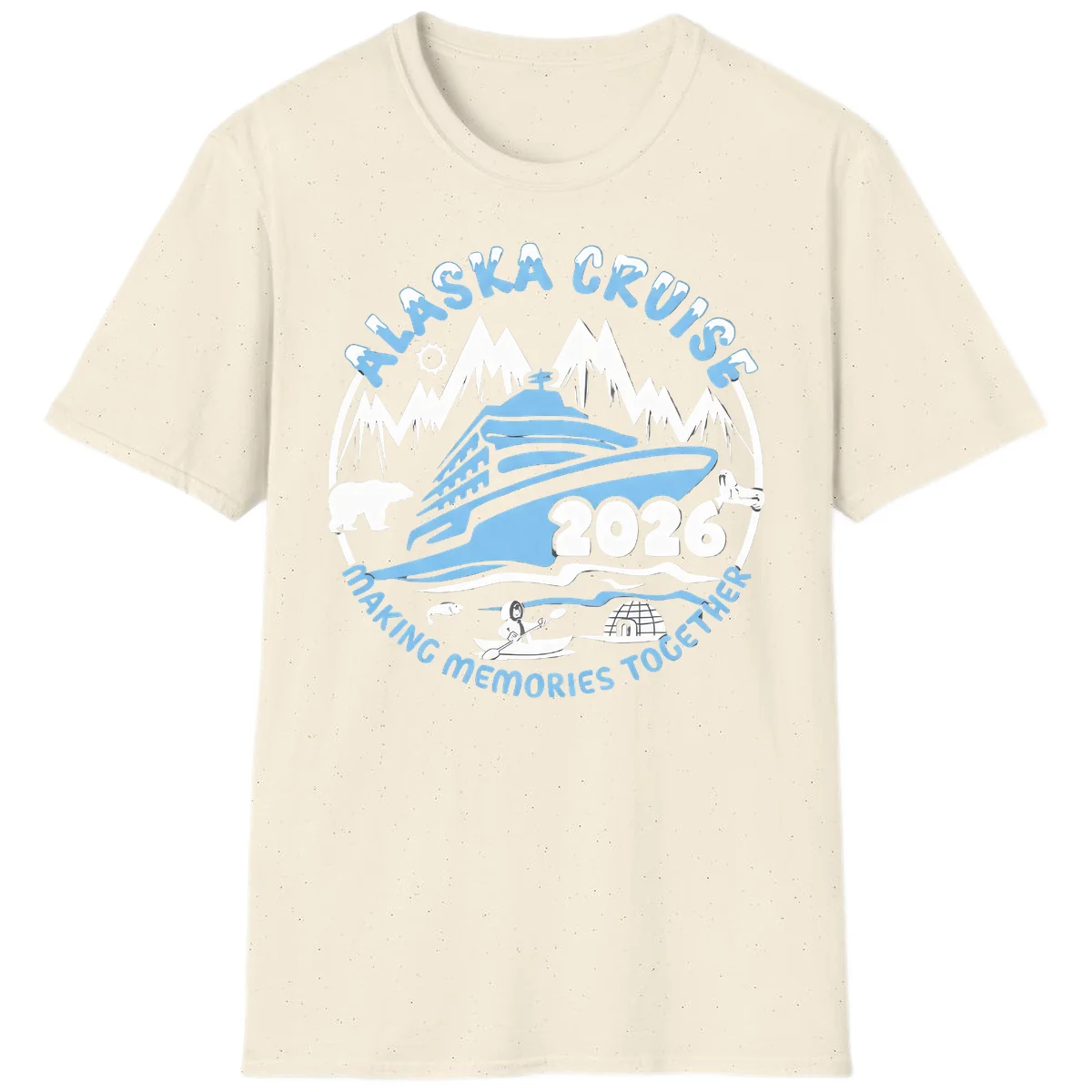 Alaska Scenic Icons Making Memories Together T-Shirt in Natural