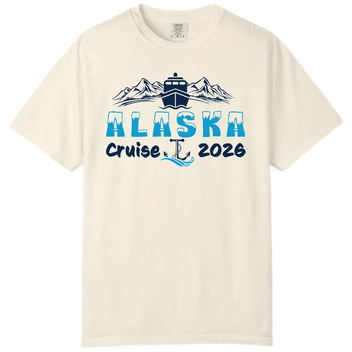 Alaska Snow Peak Typography Comfort Color in Ivory