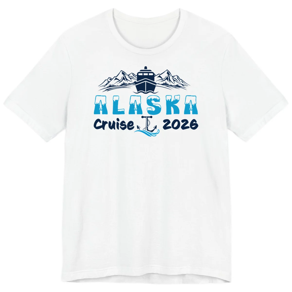 Alaska Snow Peak Typography Premium Tee in White