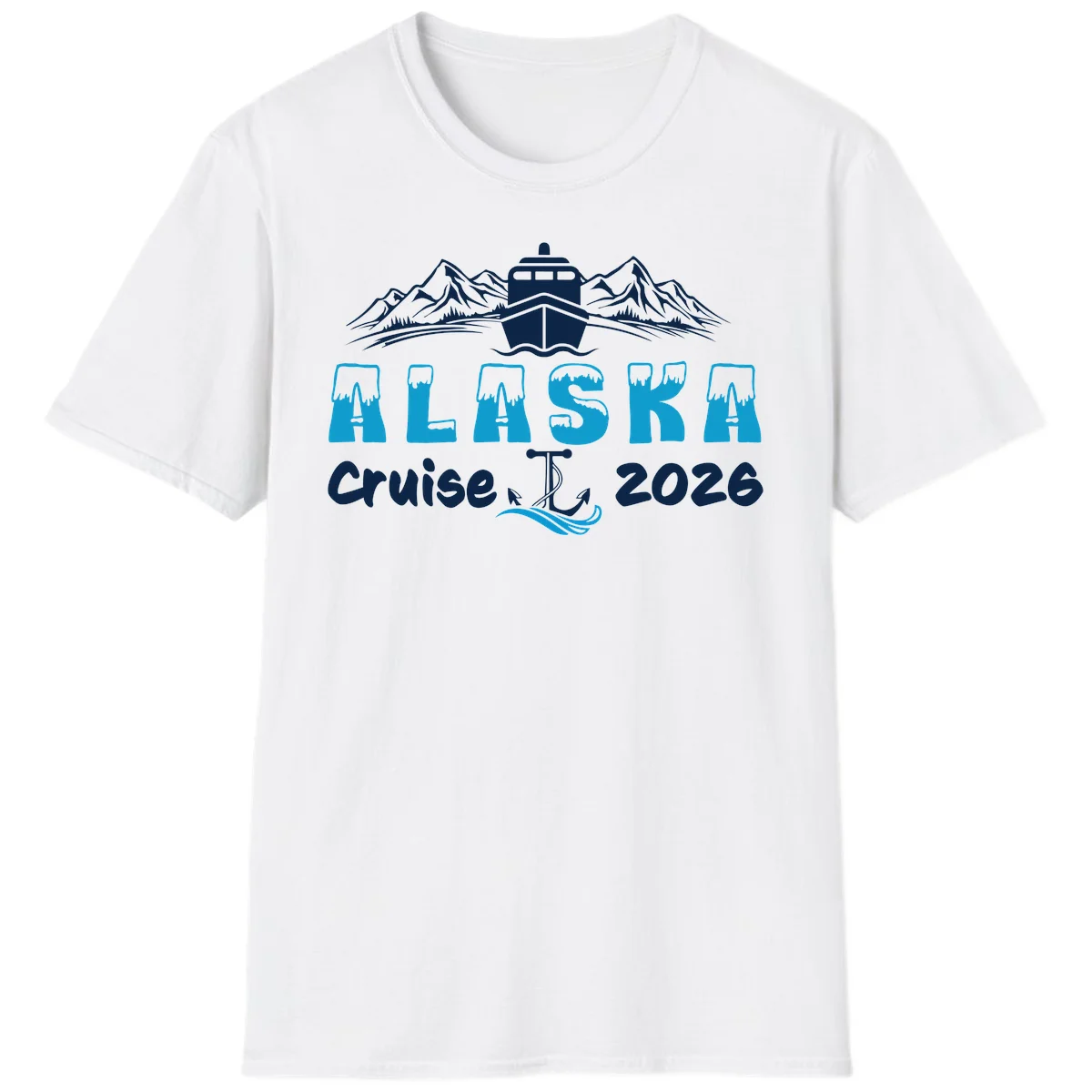 Alaska Snow Peak Typography T-Shirt in White