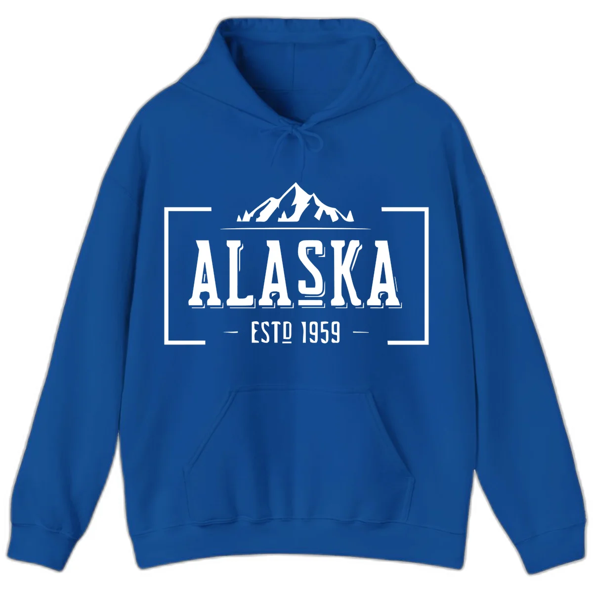 Alaska Mountain Vintage Badge Hoodie in Royal