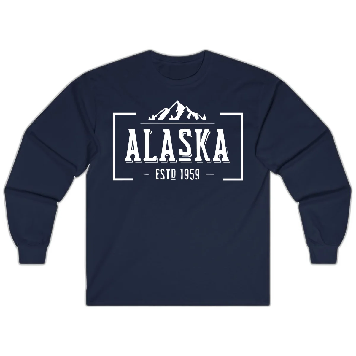 Alaska Mountain Vintage Badge Long Sleeve in Navy