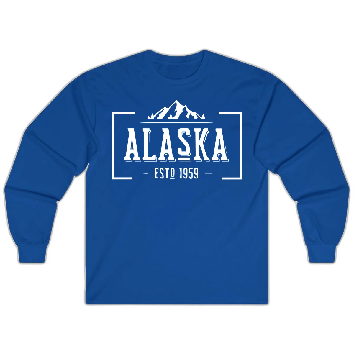 Alaska Mountain Vintage Badge Long Sleeve in Royal