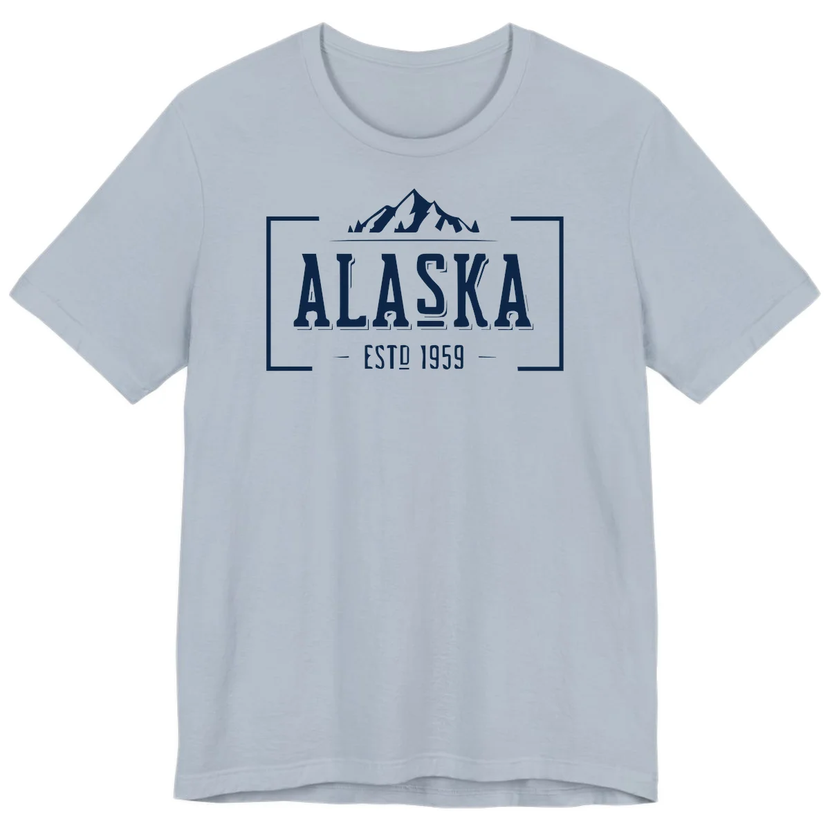 Alaska Mountain Vintage Badge Premium Tee in Light Blue