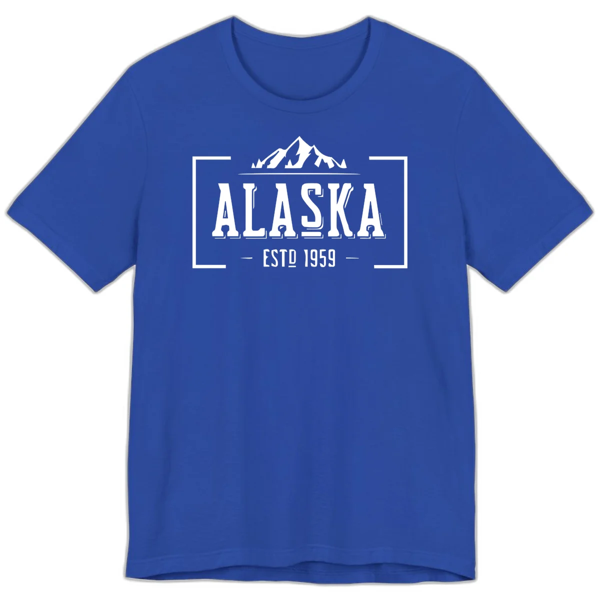 Alaska Mountain Vintage Badge Premium Tee in True Royal
