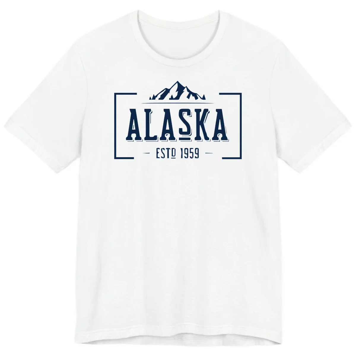 Alaska Mountain Vintage Badge Premium Tee in White