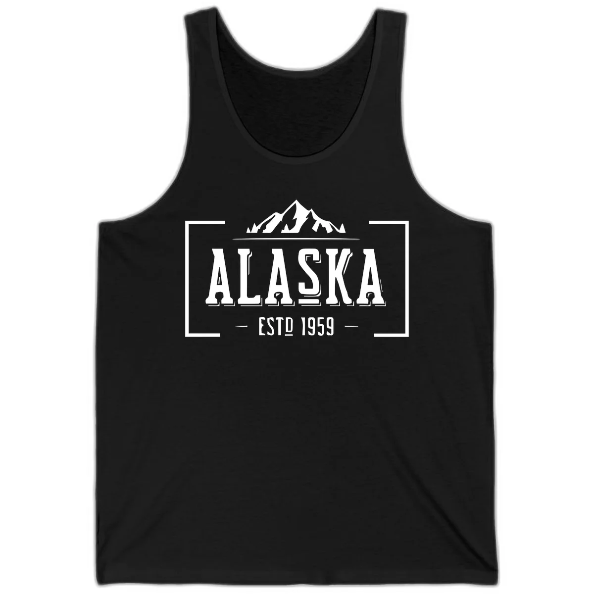 Alaska Mountain Vintage Badge Tank in Black