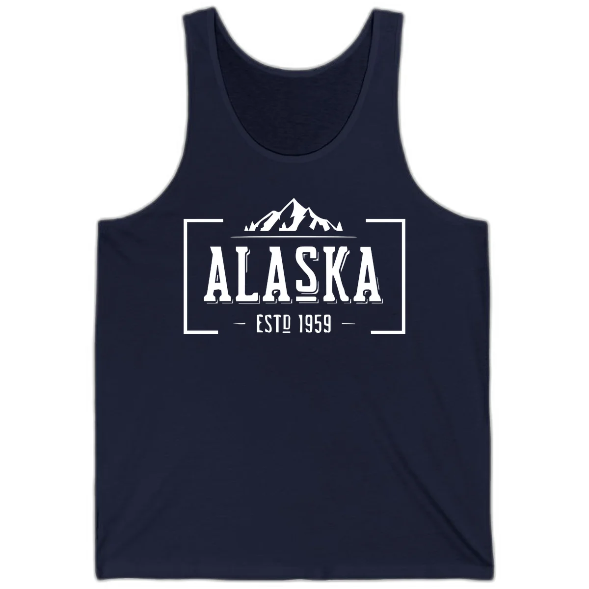 Alaska Mountain Vintage Badge Tank in Navy