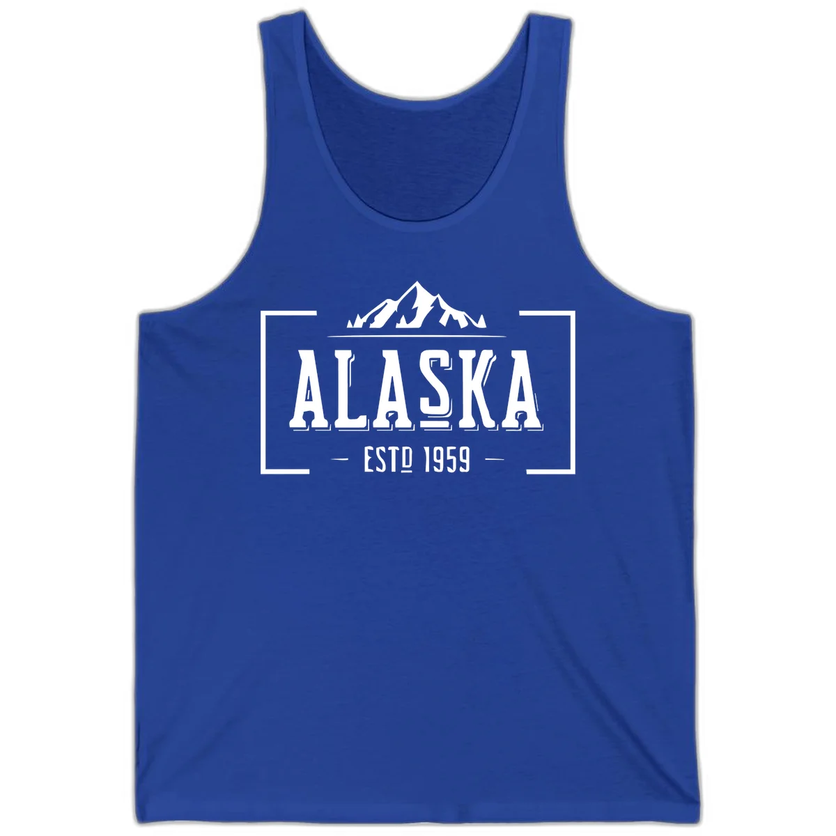 Alaska Mountain Vintage Badge Tank in True Royal