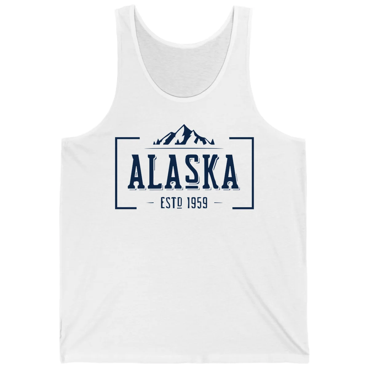 Alaska Mountain Vintage Badge Tank in White