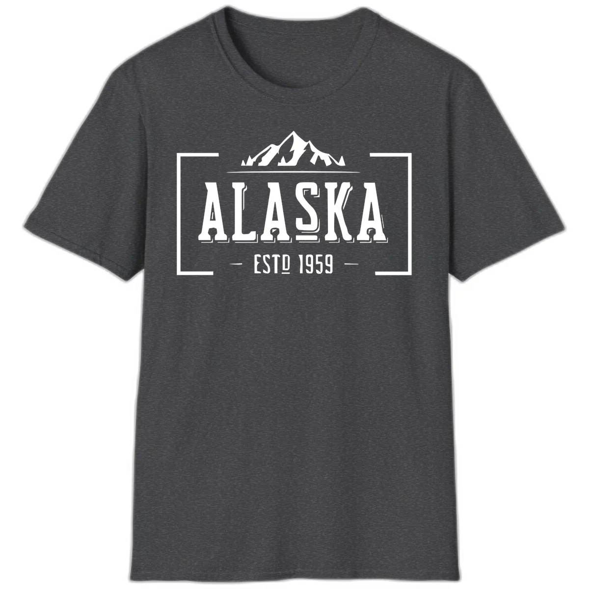 Alaska Mountain Vintage Badge T-Shirt in Dark Heather