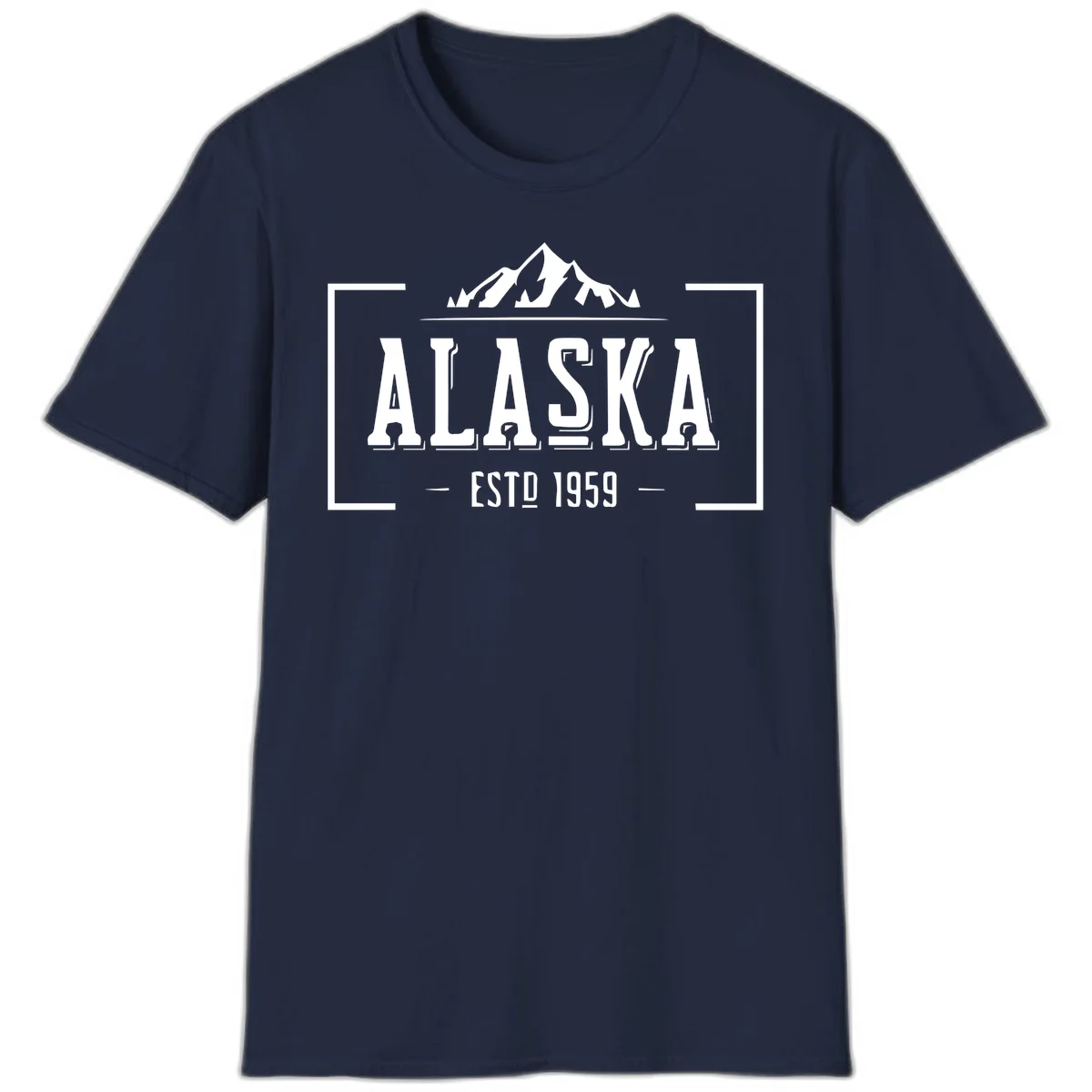Alaska Mountain Vintage Badge T-Shirt in Navy