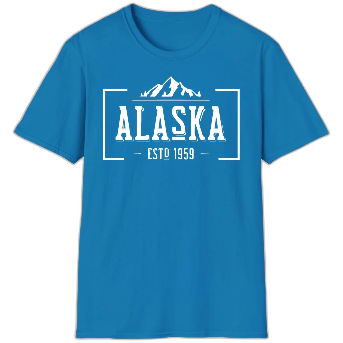 Alaska Mountain Vintage Badge T-Shirt in Sapphire