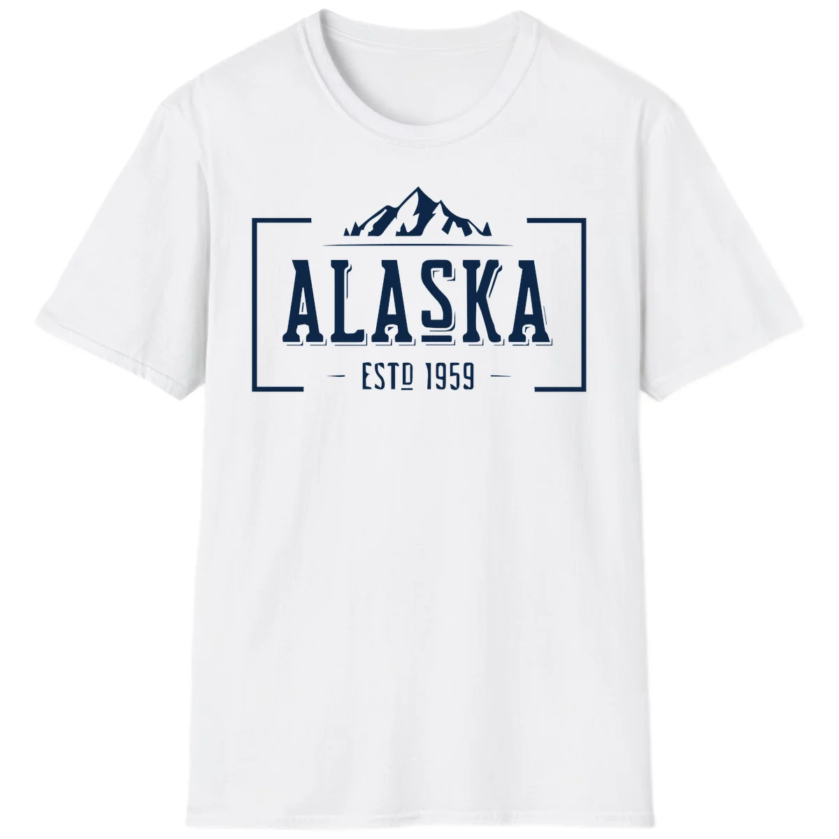 Alaska Mountain Vintage Badge T-Shirt in White