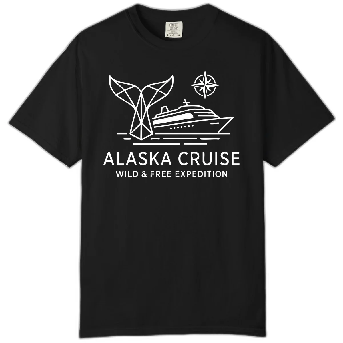 Alaska Wild & Free Expedition Cruise Comfort Color T-Shirt in Black