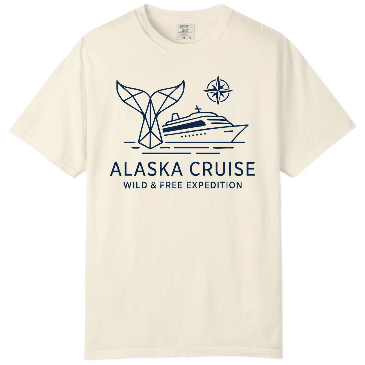 Alaska Wild & Free Expedition Cruise Comfort Color T-Shirt in Ivory