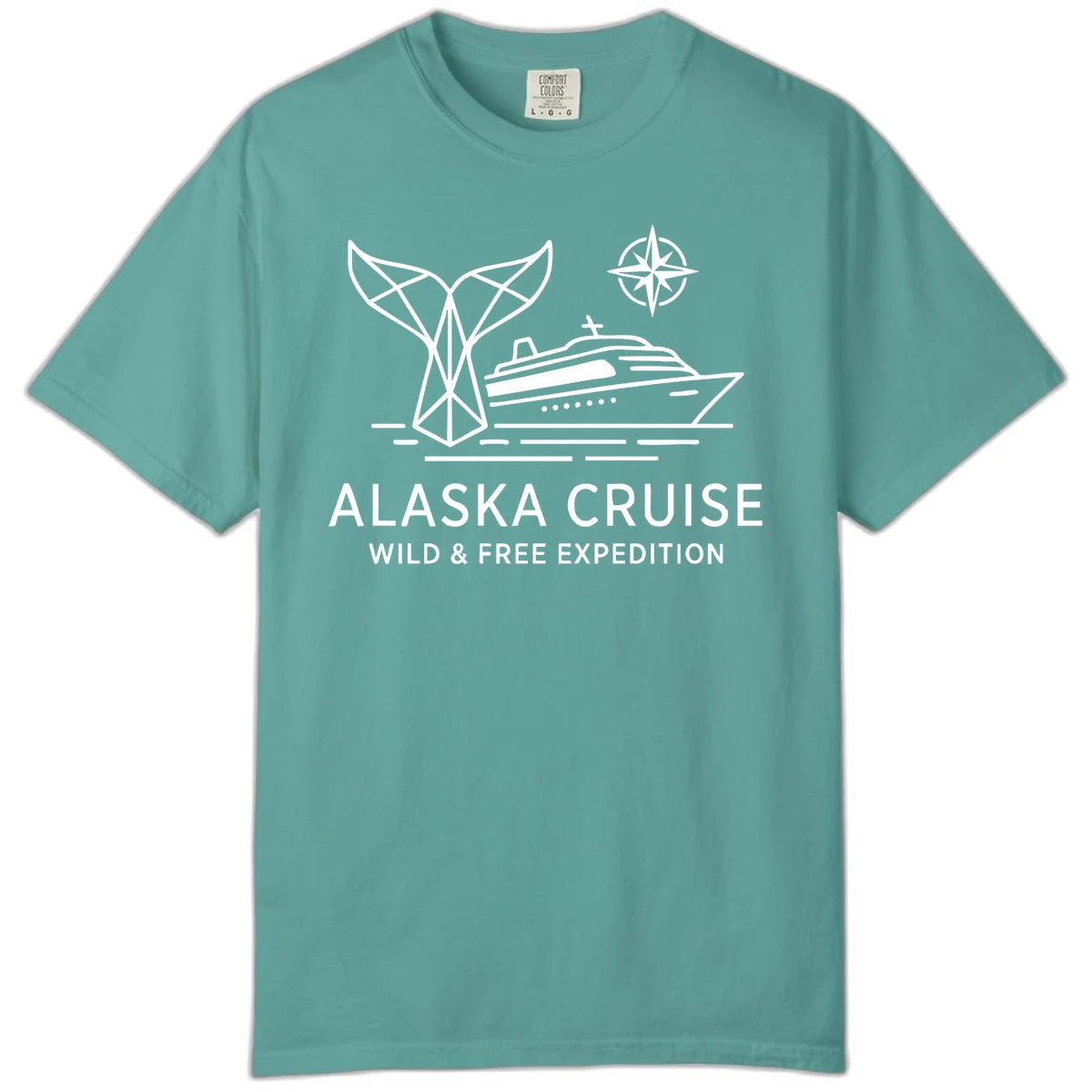 Alaska Wild & Free Expedition Cruise Comfort Color T-Shirt in Seafoam