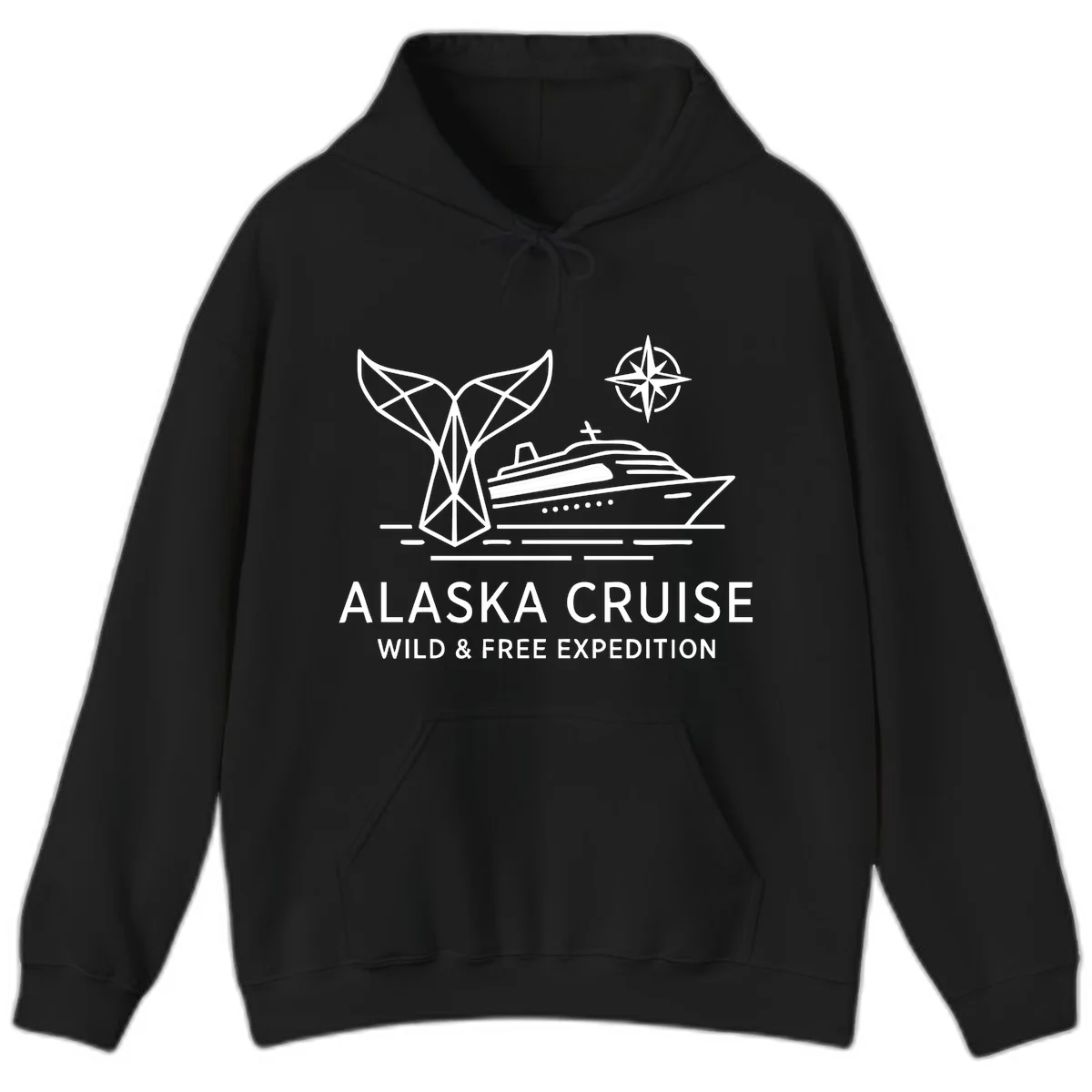 Alaska Wild & Free Expedition Cruise Hoodie in Black