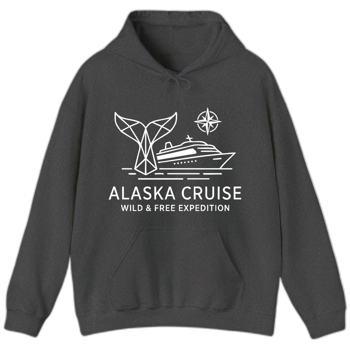 Alaska Wild & Free Expedition Cruise Hoodie in Dark Heather