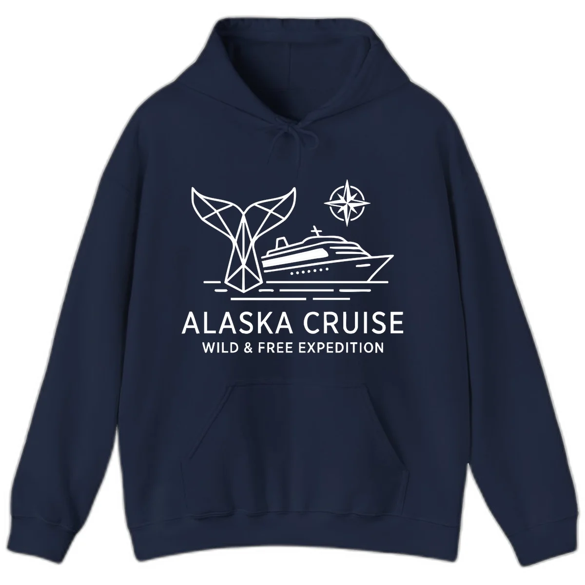 Alaska Wild & Free Expedition Cruise Hoodie in Navy