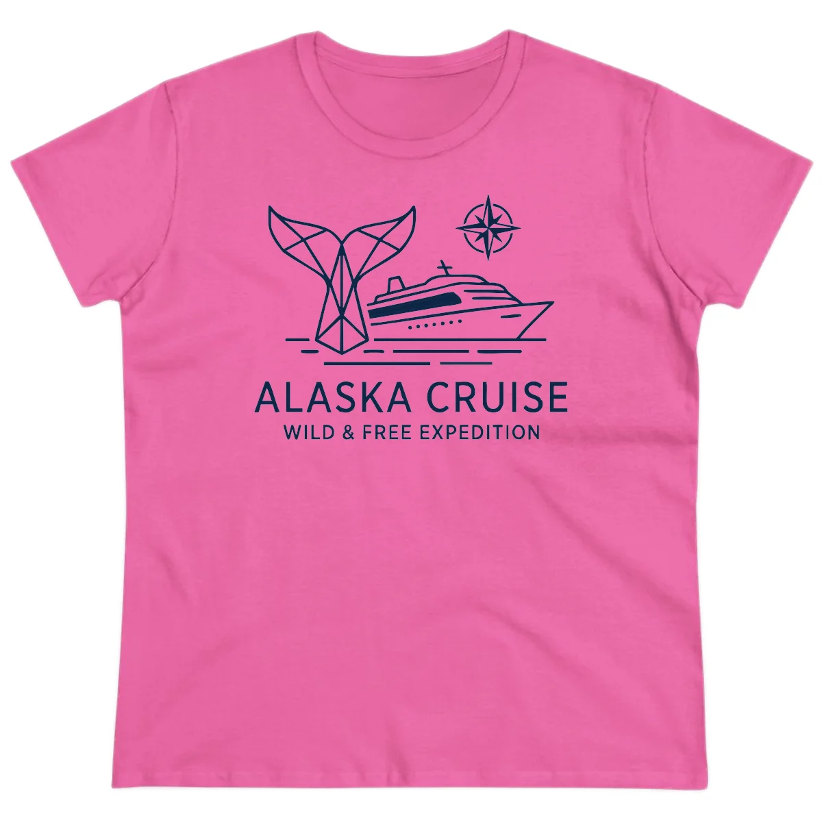 Alaska Wild & Free Expedition Cruise Ladies Tee in Azalea