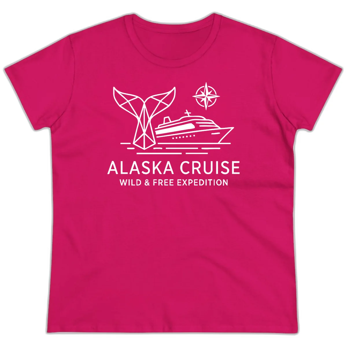 Alaska Wild & Free Expedition Cruise Ladies Tee in Heliconia