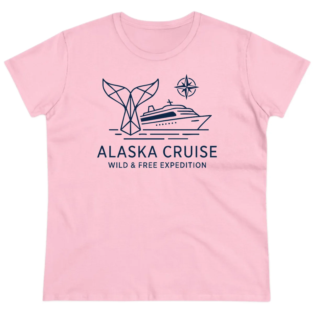 Alaska Wild & Free Expedition Cruise Ladies Tee in Light Pink