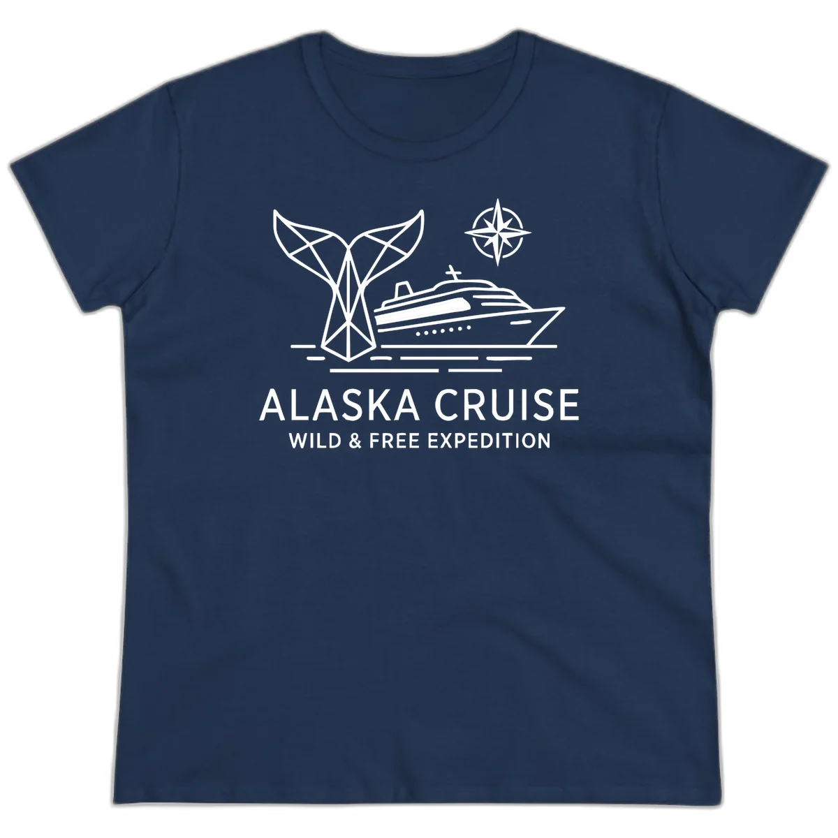 Alaska Wild & Free Expedition Cruise Ladies Tee in Navy