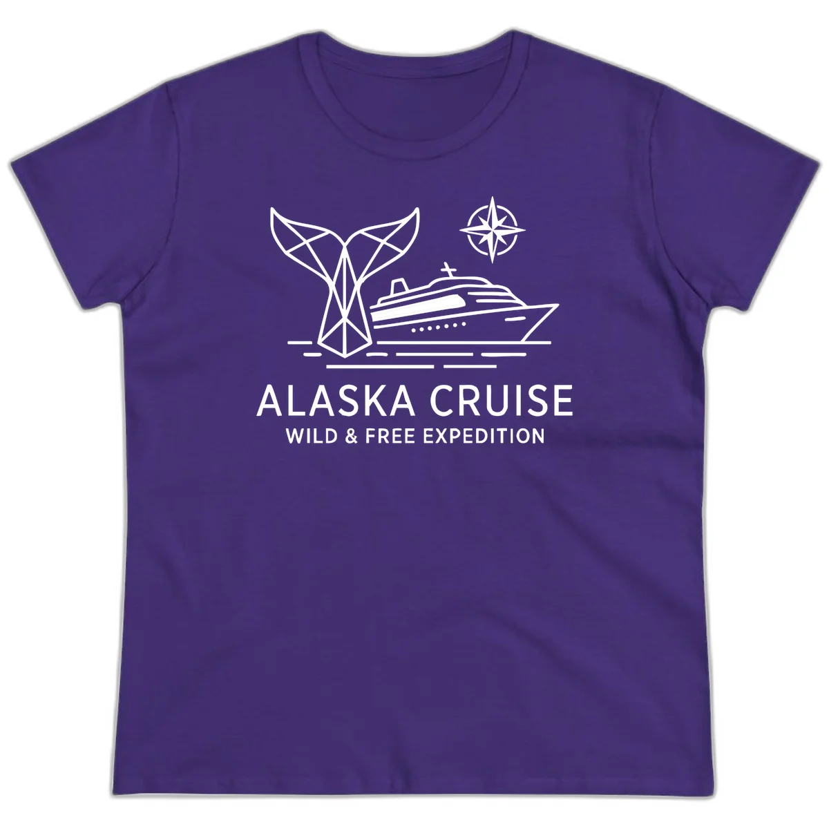 Alaska Wild & Free Expedition Cruise Ladies Tee in Purple