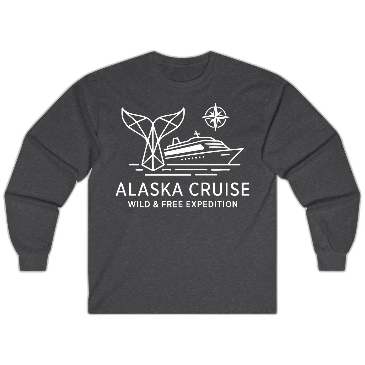 Alaska Wild & Free Expedition Cruise Long Sleeve Tee in Dark Heather