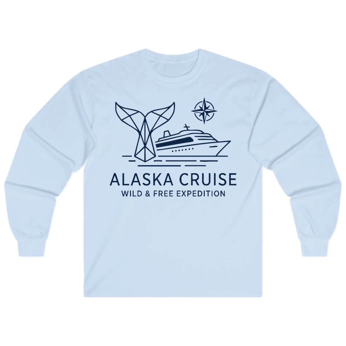 Alaska Wild & Free Expedition Cruise Long Sleeve Tee in Light Blue