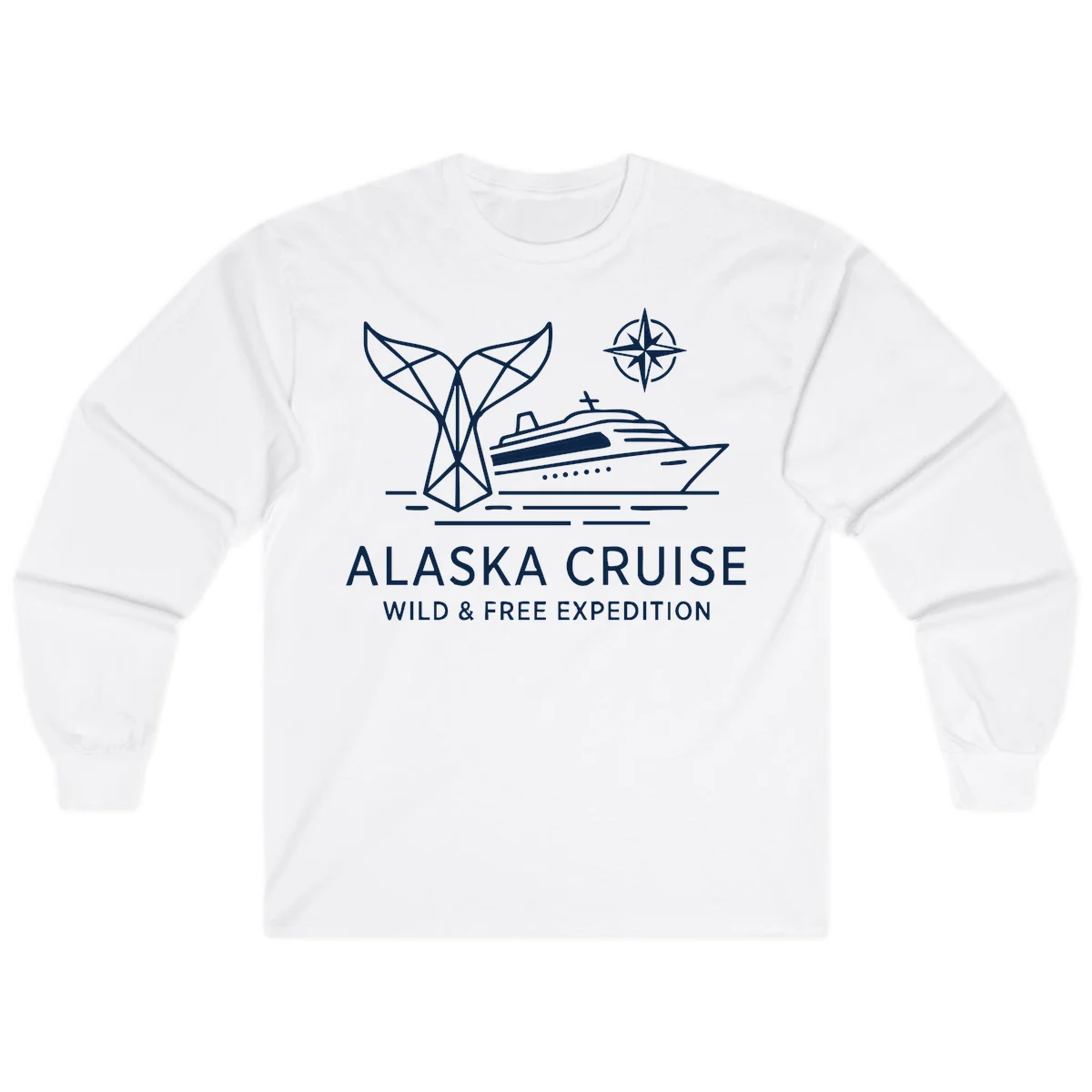 Alaska Wild & Free Expedition Cruise Long Sleeve Tee in White