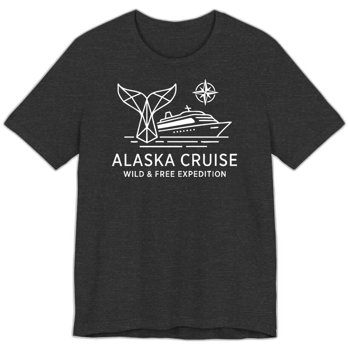 Alaska Wild & Free Expedition Cruise Premium T-Shirt in Dark Grey Heather