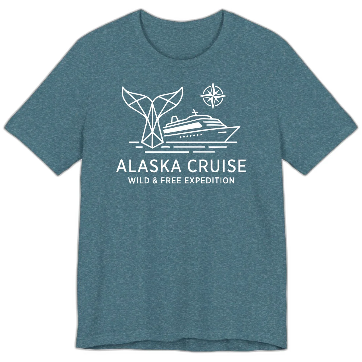 Alaska Wild & Free Expedition Cruise Premium T-Shirt in Heather Deep Teal