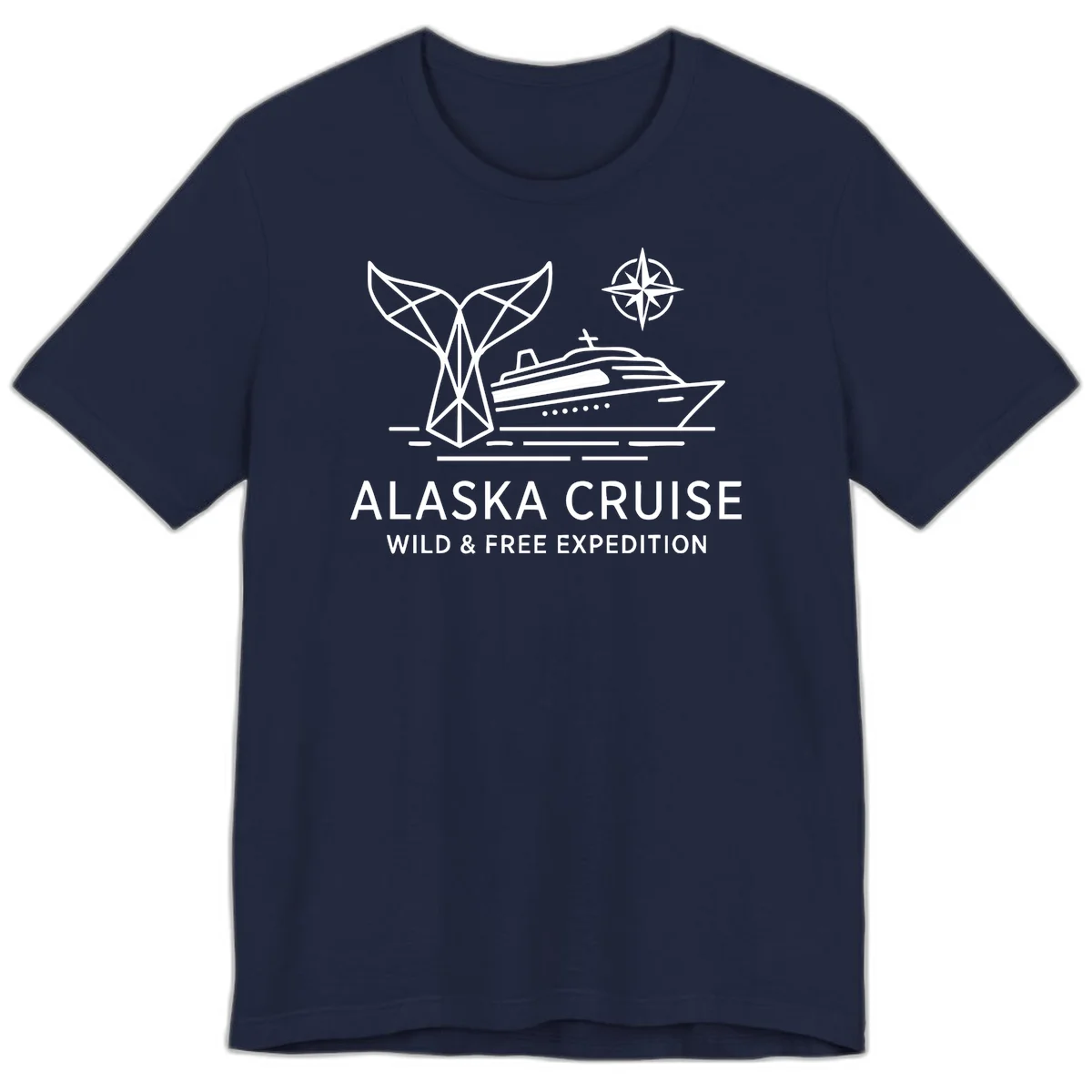 Alaska Wild & Free Expedition Cruise Premium T-Shirt in Navy