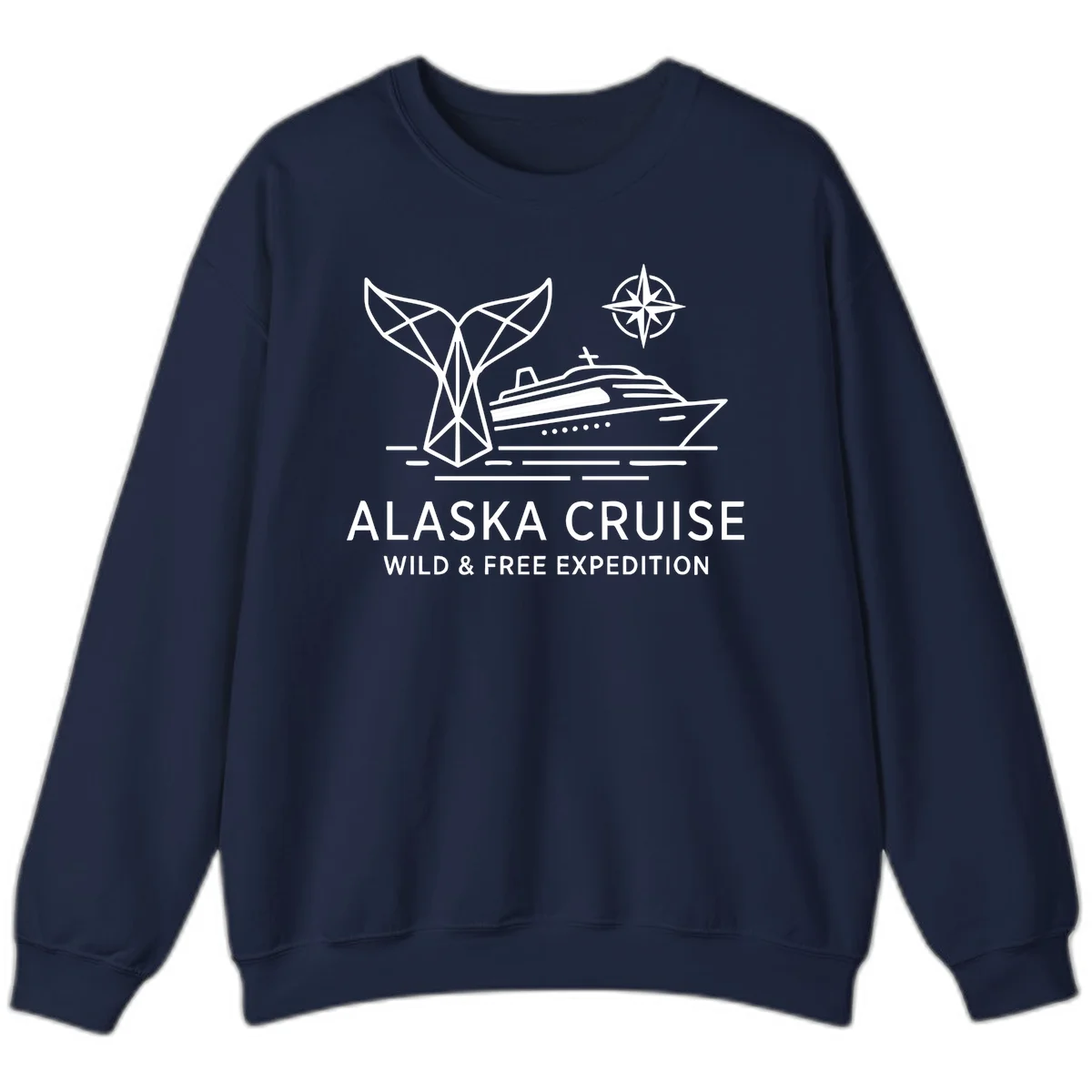 Alaska Wild & Free Expedition Cruise Crewneck Sweatshirt in Navy