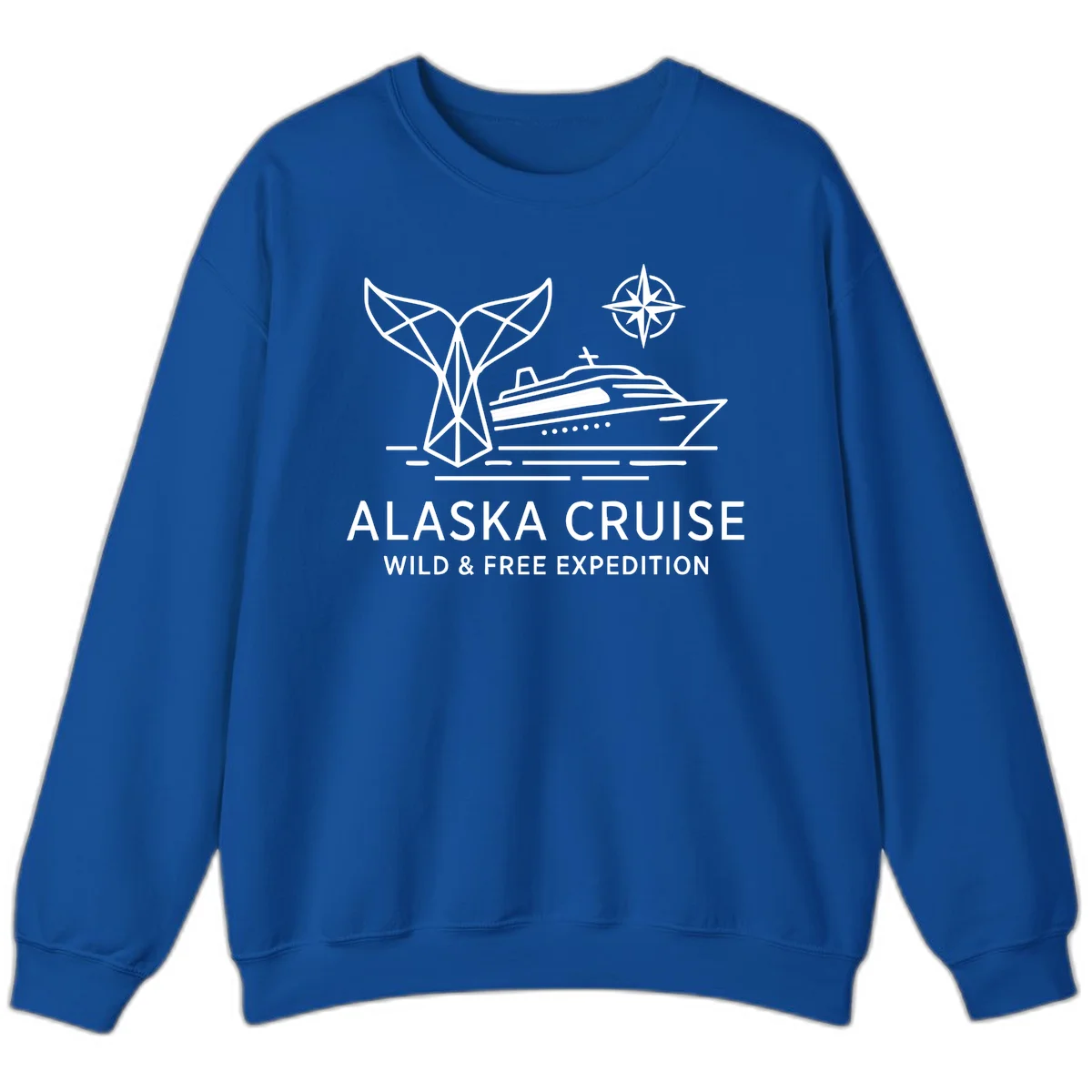 Alaska Wild & Free Expedition Cruise Crewneck Sweatshirt in Royal