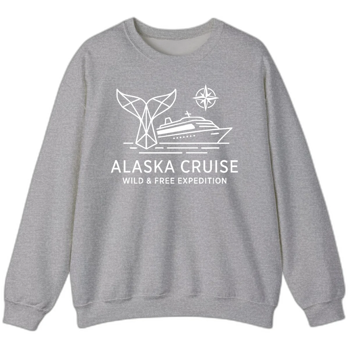 Alaska Wild & Free Expedition Cruise Crewneck Sweatshirt in Sport Grey