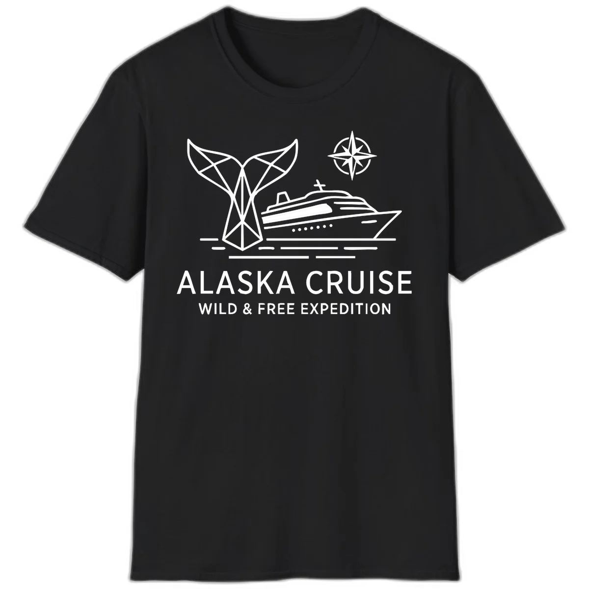 Alaska Wild & Free Expedition Cruise T-Shirt in Black