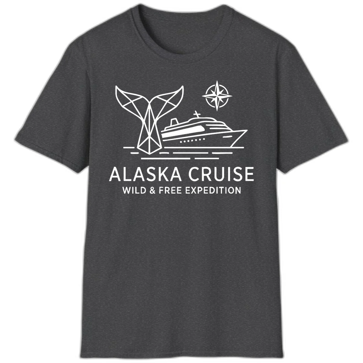 Alaska Wild & Free Expedition Cruise T-Shirt in Dark Heather