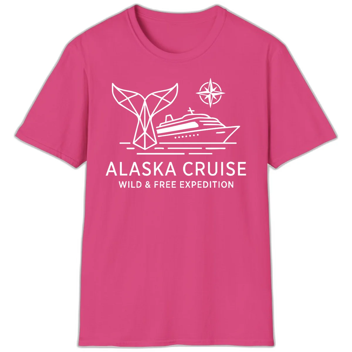 Alaska Wild & Free Expedition Cruise T-Shirt in Heliconia