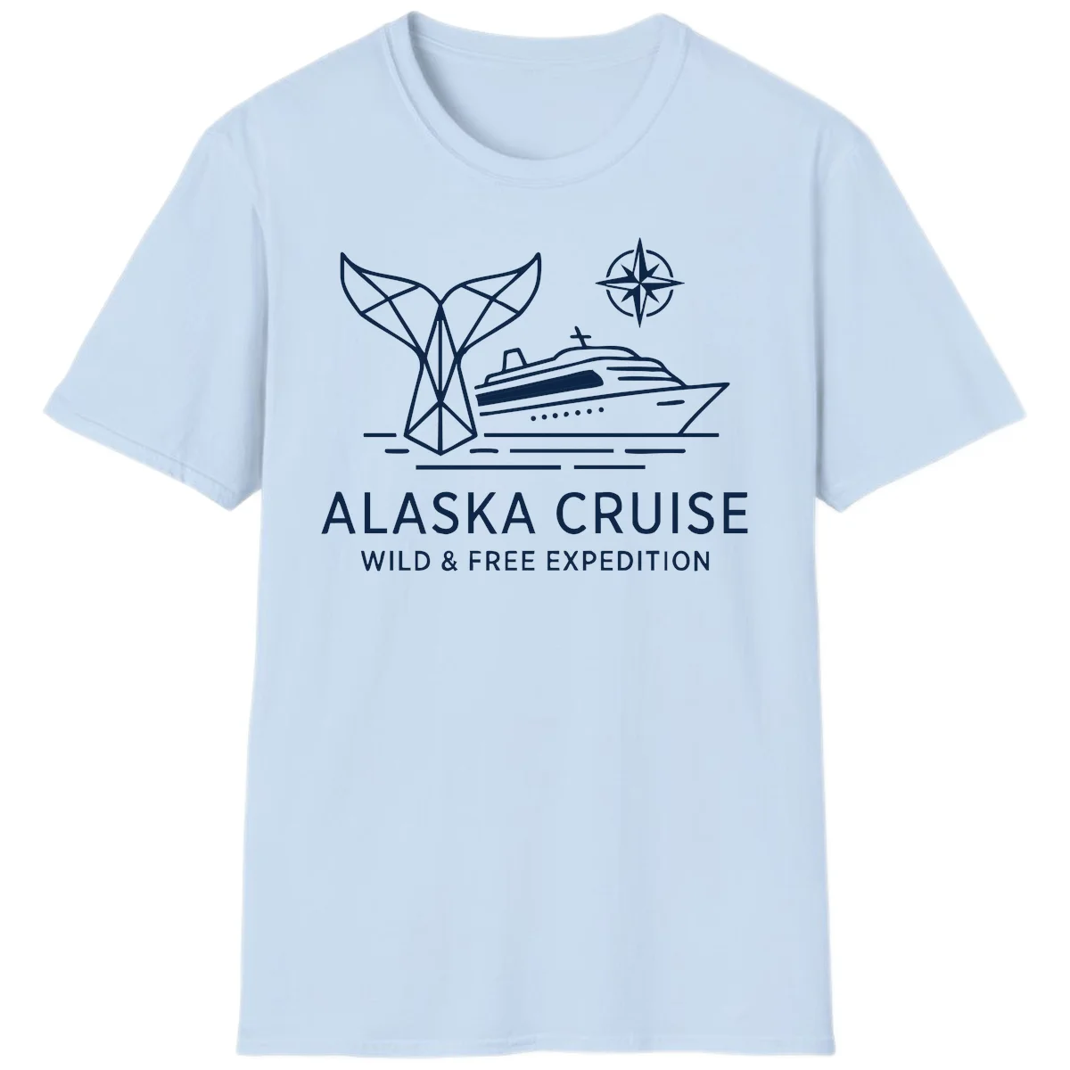 Alaska Wild & Free Expedition Cruise T-Shirt in Light Blue