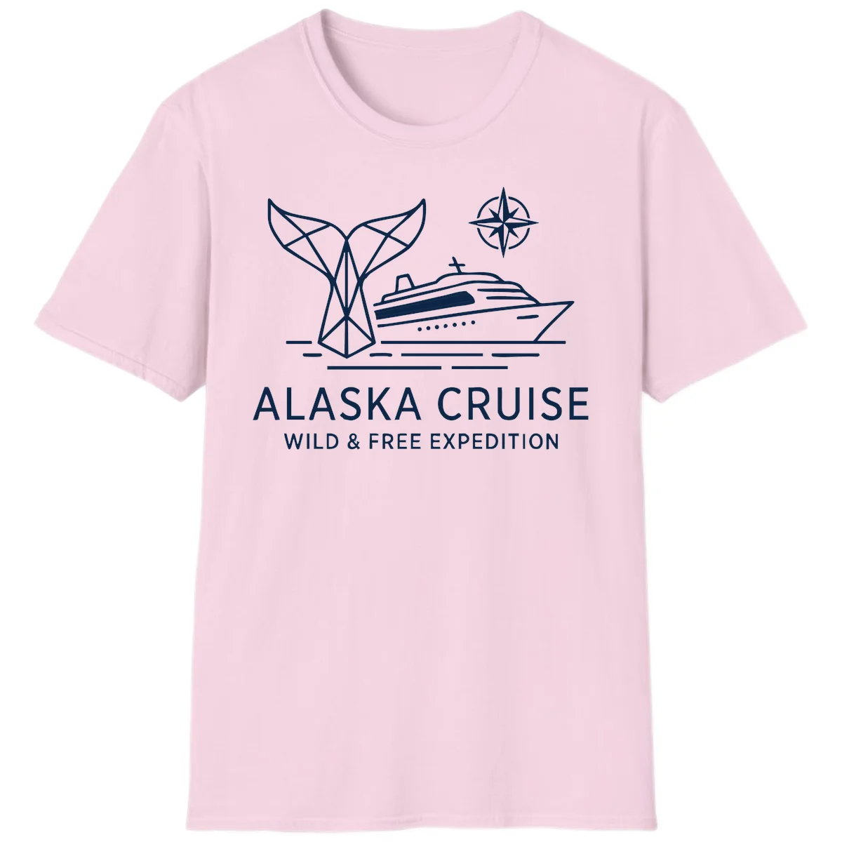 Alaska Wild & Free Expedition Cruise T-Shirt in Light Pink